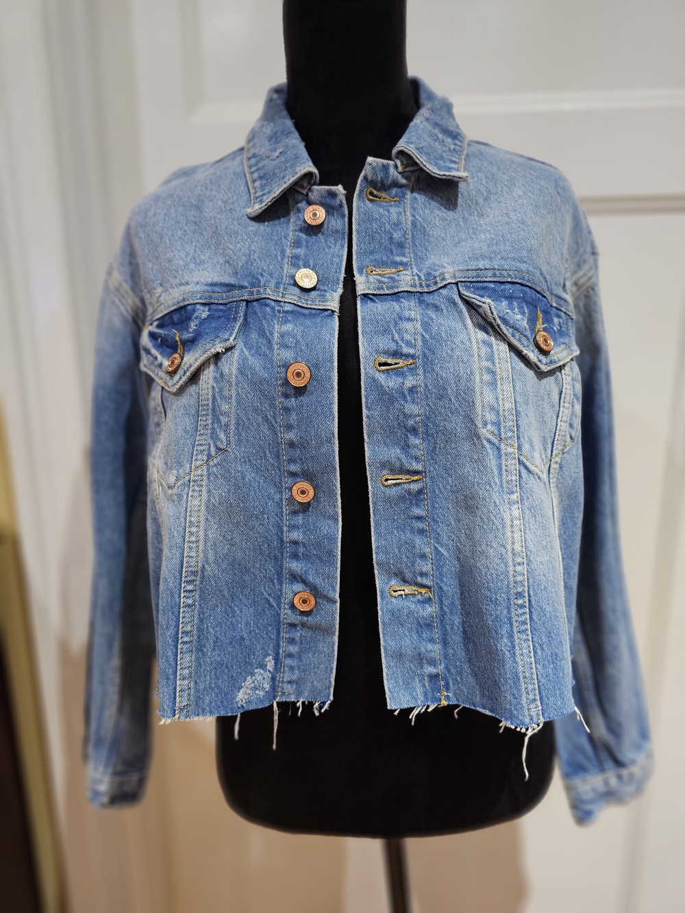 Free People Cropped Denim Jacket, NWT
